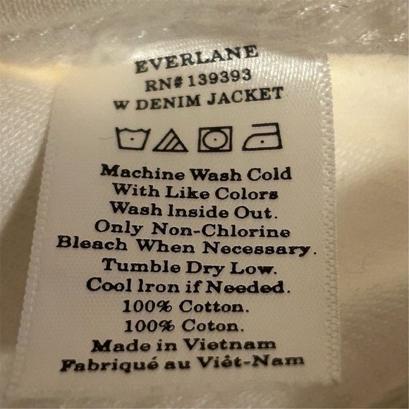 Everlane Women's Denim Jacket Medium off-white Button-Up Casual Short Fall - Picture 8 of 12